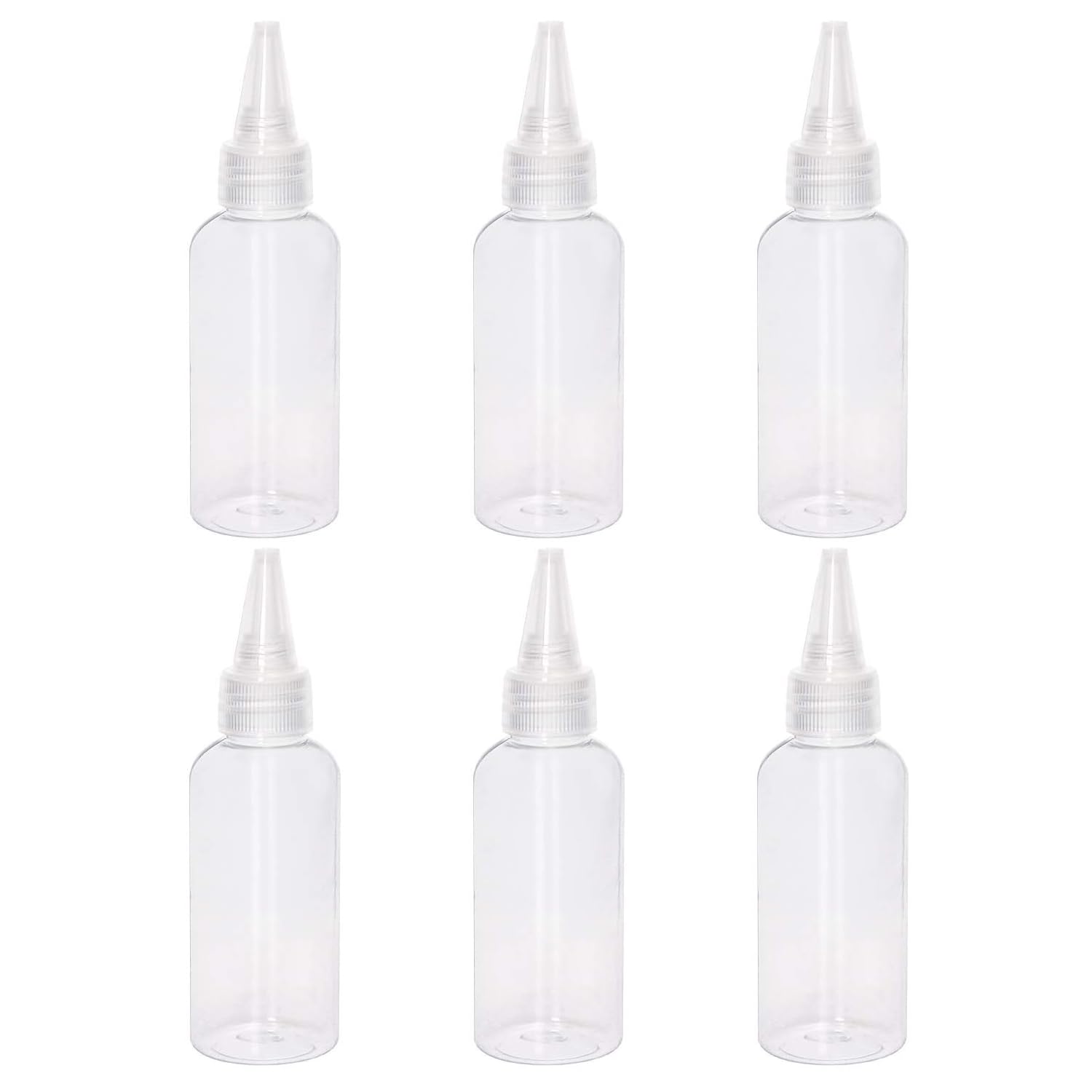 SQXBK 6PCS 20ml Transparent Plastic Extrusion Bottles Leak Proof Top Cover Suitable for Paint Pigment Glue Liquid