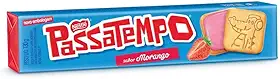 Biscoito Recheado, Passatempo, Morango, 130g, Pacote de 1
