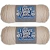 Hobby Lobby I Love This Yarn - 4 Medium 100% Acrylic Yarn for Crocheting & Knitting Blankets, Hats & Accessories, Set of 2, 240 Linen