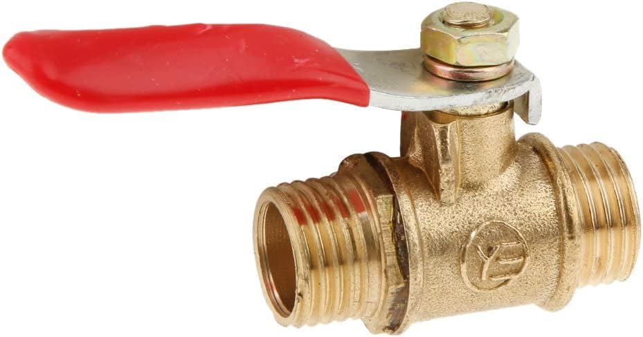 1/4" Brass Ball Valve Shut Off Switch 1/4 Inch Male to Male Pipe Fitting,180 Degree Operation Handle