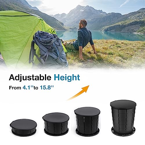 Image of TRIPTIPS Upgrade Retractable Portable Toilet Travel Toilet Adjustable Height Camping Toilet Portable Potty for Adults Kids, Foldable Portable Toilet for Camping /Car