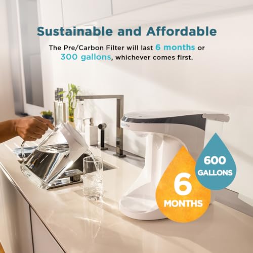 AquaTru jarra AT100 filtro pré-/carbono de 2 estágios | Reduz areia, lodo, sedimentos, ferrugem e pa