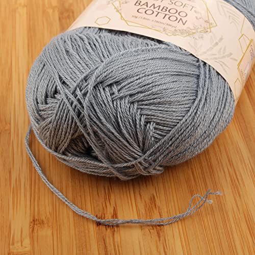 Image of JubileeYarn Baby Soft Bamboo Cotton Yarn - 50g /Skein - Faded Glacier Blue - 4 Skeins