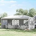 SEALAMB Party Canopy Tent 10x20FT with 4 Removable Waterproof Sidewalls, Outdoor Large Canopy Tent Paito Gazebo Party Tent Wedding Tents for Backyard