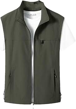 ジャケット・アウター reversible short vest Hgvcfcv Men's Summer Solid Color Lapel Shoulder Outdoor