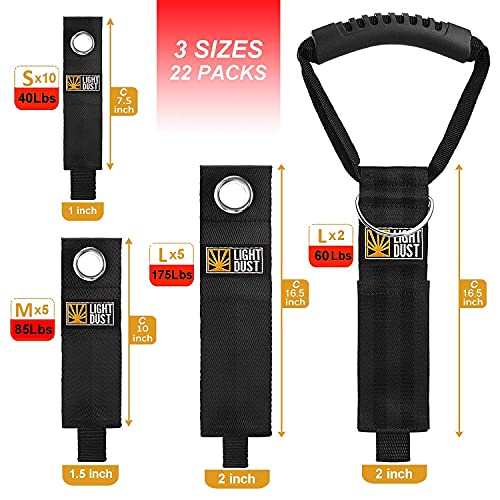 22PCS Heavy Duty Storage Straps Garage Organization Tool Organizers and Storage Fastening Straps Cord Wrap Keeper, Cable Straps for Cords, Hoses, Rope, RV, Boat, and Garage Storage and Organization