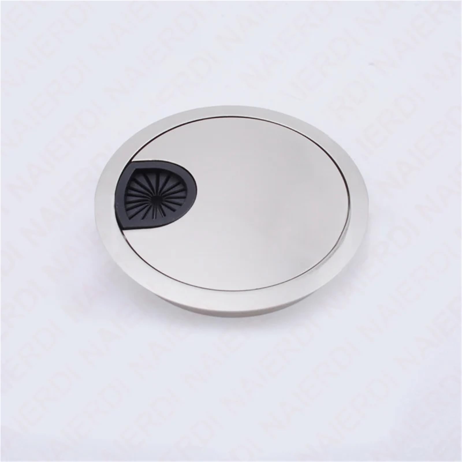Desk Cable Grommet 10Pcs 50/53/60/80mm Cable Hole Cover Zinc Alloy Round Table Wire Covers Outlet Port Computer Desk Grommet Line Holder(Brushed Silver,53mm)