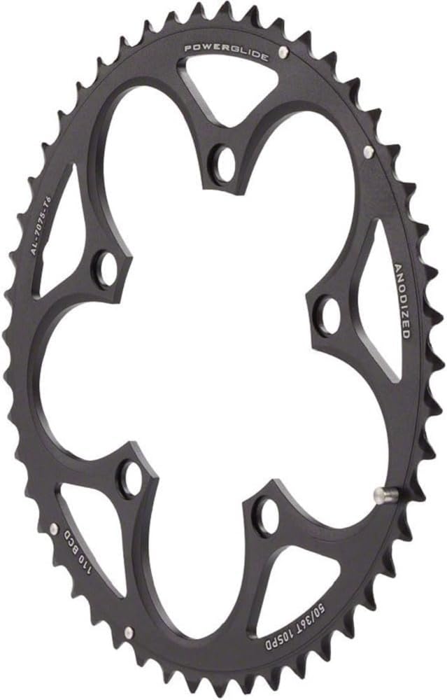 Sram Road Chainring Road 50T 5 Bolt 110 mm BCD Aluminium (50-34) 4 mm Black, 11.6215.197.060