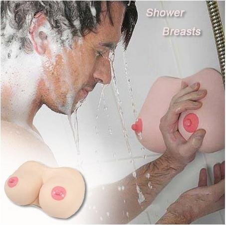 Vktech® Fun Shampoo Soap Dispenser Bath Breast Shower Gel Dispenser Foam of Woman Breast Shape Wall Mounted Fleshcolor