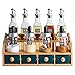 Lot de 13 flacons en verre avec 4 pots à épices, 5 flacons distributeurs d'huile d'olive pour la cuisine à 4 tiroirs étagère vinaigre huile carafe (vert)