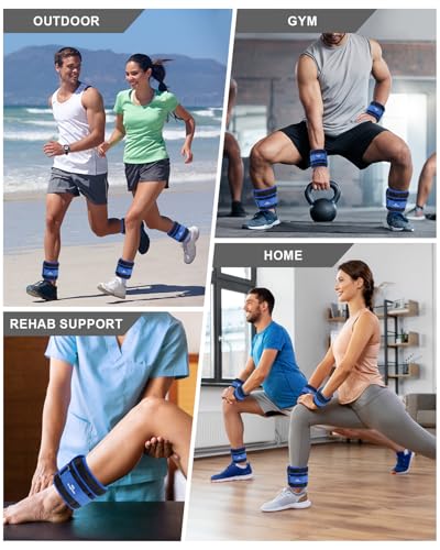 Image of Fragraim Adjustable Ankle Weights 1-3 /4 /5 /6 /8 /10 /12 /15 /20 LBS Pair with Removable Weight for Jogging, Gymnastics, Aerobics, Physical Therapy