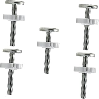 Mikinona 5pcs Gate Pressure Mount Screws with Plastic Ends Threaded Spindle Rods for Staircase Protection Compatible with Pressure Mounted Safety Gates for Pets No Drill Installation