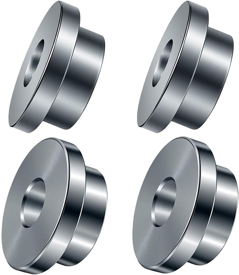 Solid Handlebar Riser Bushings Compatible with Harley Softail Dyna Sportster 1973-2017 - Chrome Heavy Duty Steel Mounts for Ape Hangers & T-Bars (4 Pack)​