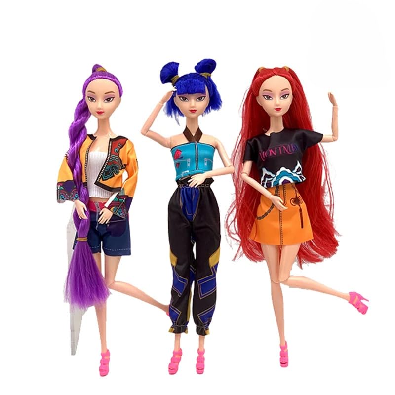 3-Pack Demon Hunters 11.3-inch Fashion Doll Posable Figure – Stylish & Easy to Use, Simple Dressing, Portable for Photography, Collection, Christmas and Birthdays Toy Gift for Girls Fans