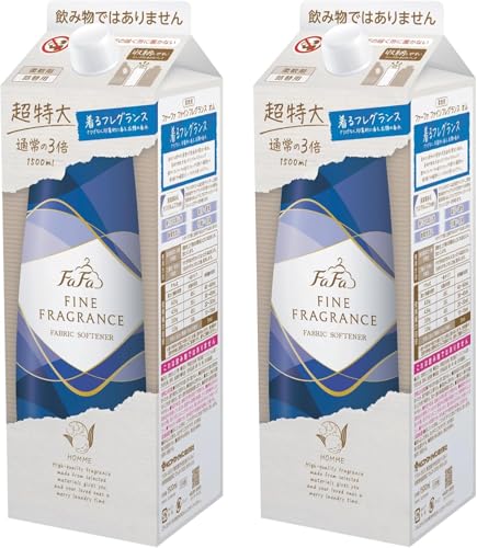 ファーファ 濃縮 柔軟剤 ファインフレグランス オム 詰替 エコ パック 超特大 (1500ml) クリスタル ムスク の香り 2個セット
