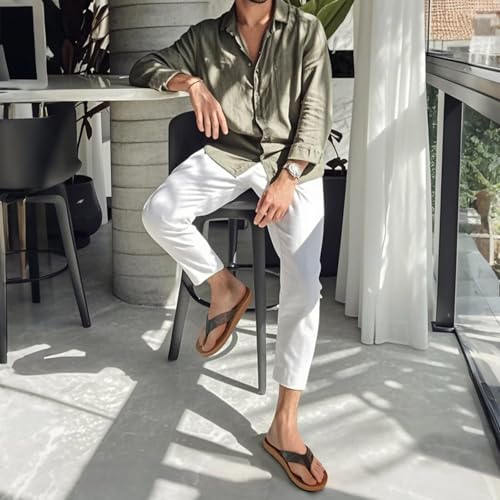 Image of KuaiLu Mens Flip Flops Arch Support Comfortable Summer Beach Thong Sandals Yoga Foam Cushion Slip on Slippers