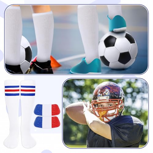 Image of Panitay 2 /12 /16 /24 Pairs Softball Soccer Socks Glitter Eye Black Stickers Team Spirit Accessories for Youth Women Sport Wear