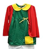 Chilindrina Costume Halloween Handmade 1-2, Red White Green Yellow