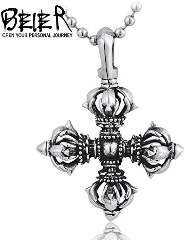 My time Pendant New Stainless Steel Vajra Cross Pendant Can bring Lucky For Man BP1170
