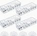 4-Pack Clear Cable Management Boxes with 40 Silicone Ties - Durable Cord Organizer Storage Solution for Desk Accessories, Electronics, Cosmetics, Jewelry - Versatile Home & Office Organization Kit