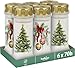 Produktbild Bolsius - Grablicht nr 6 + Deckel - Mit Weihnachtsmotiv - 4 Stück - Brenndauer 70 Stunden - Enthält Natürliches Pflanzenwachs - Ohne Palmöl