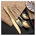 VSULZVNU Party 4pcs/Set Golden Cutlery Set Vintage Western Tableware Dinner Sets Knife Fork Spoon Teaspoon Gold Plated Stainless Steel Cutlery Outstanding (Color : Gold) (Gold)