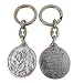 Silver Toned Base Saint Christopher Protect Our Travels Medal Keychain, 1 1/2 Inch