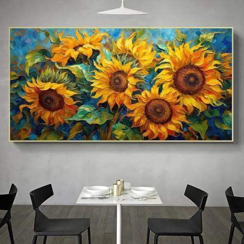 Impression sur toile moderne abstraite grand format 70x140 encadrée