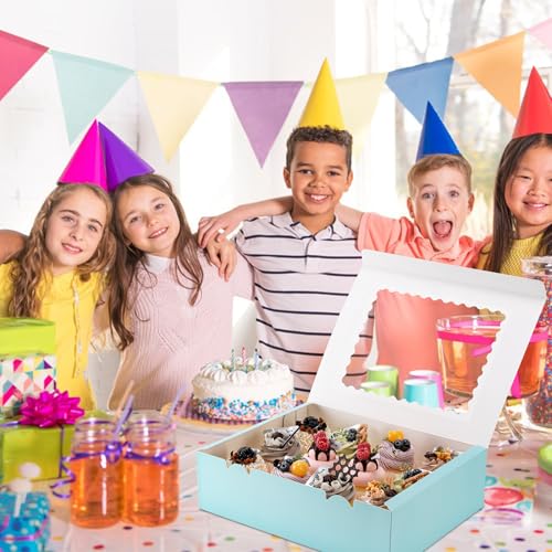 Image of Hoewina 6PCS Cupcake Boxes - Hold 12 Count Cupcake Containers with Window, Food Grade Cupcake Holder Easy Transport and Presentation - Ideal for Cupcakes, Desserts, and More (Baby Blue)