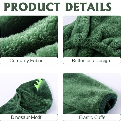 KASESSS Vetement Chien, Dinosaure Vetement pour Chien, Coquet Pyjama Chien, Habit Chiens Confortables et Douces, Combinaison Chiens Facile à Mettre pour Chihuahua (XL) – Image 4
