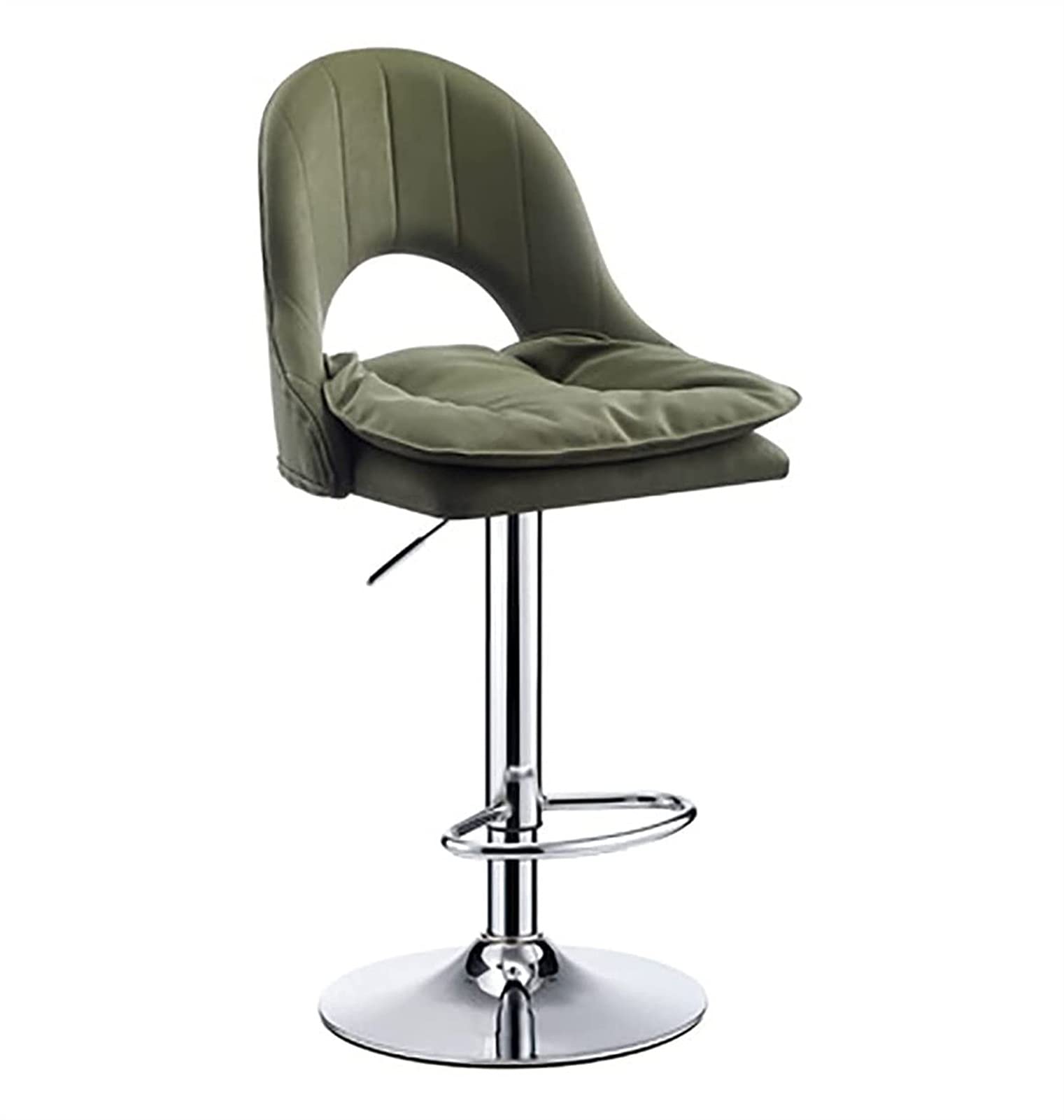 Tabourets de bar réglables en cuir pivotants pour cuisine et salle à manger avec dossier confort - 6