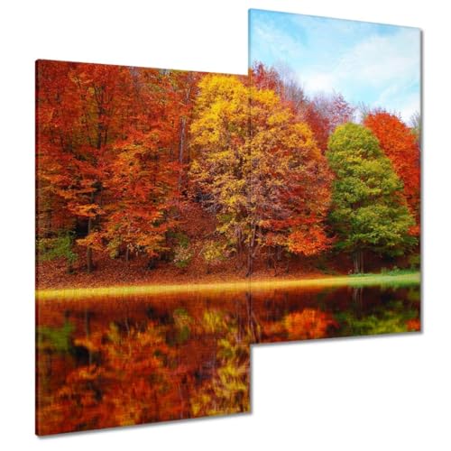 Peinture imprimée sur toile déco murale salon paysage d'automne