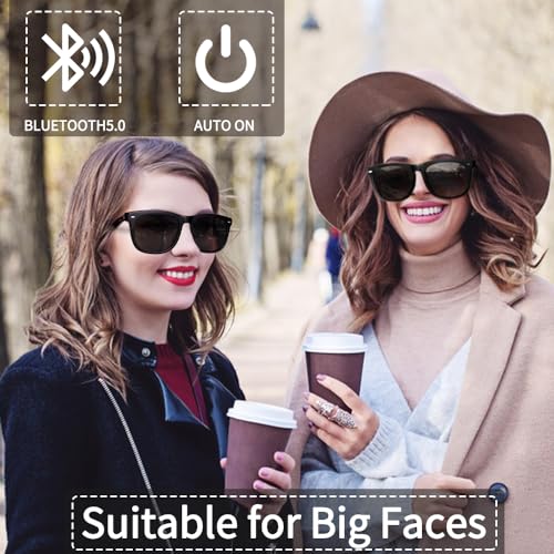 Image of Smart Sunglasses with AAC Speaker for Men Women, Remote Photo Open Ear Music Hand-Free Calling, Fit Large Faces Unisex Audio Intelligent Sunglasses, for Friends Family