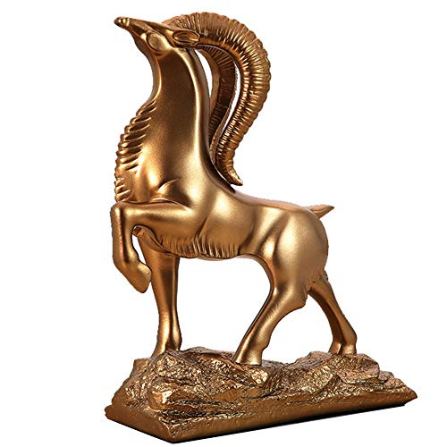 WLVG Statues De Moutons Figurines Décor À La Maison, Moutons Dirigés par Sculpture en Résine Ornement Décoration De Bureau À Domicile, Cela Implique Le...