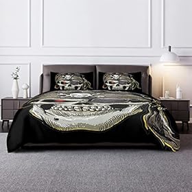 Pardick Duvet Cover Set 3 Piece Skull Pirate Duvet Cover King Size, Comforter Cover 90*104in + 2 Pillow Shams 20*36in… 51RudT4konL. SS280