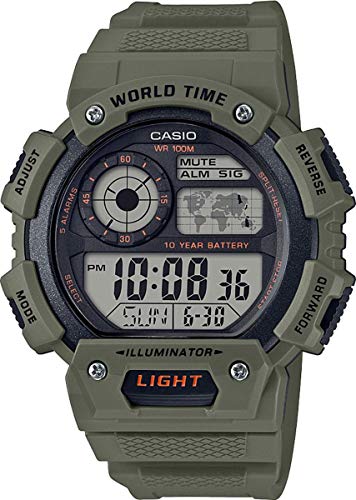 Preisvergleich Produktbild CASIO Herren Digital Quarz Uhr mit Resin Armband AE-1400WH-3AVEF