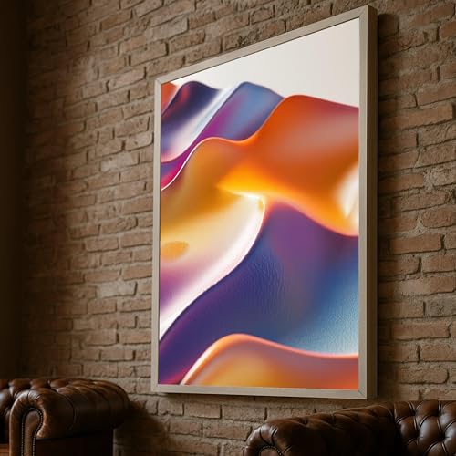 Toile vagues de couleurs pour réveiller un mur blanc décoration moderne 50x70cm