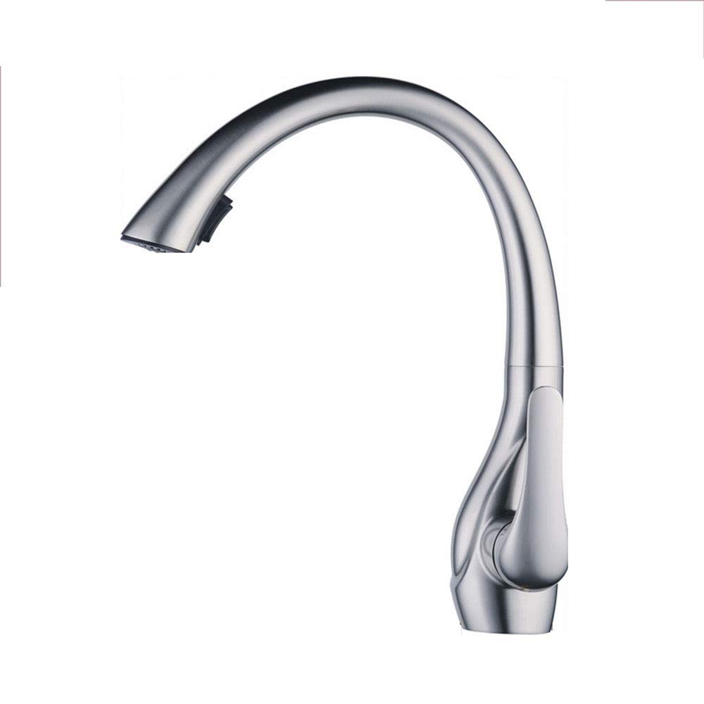 Rubinetto da Cucina con doccetta Estraibile, Finitura Bronzo Anticato, Rubinetto a Molla Spazzolato