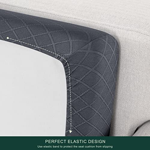 Chun Yi 3Pc Stretch Couch Cushion Covers, Rv Seat Cushion Covers, Individual Sofa Cushion Covers, Soft Chair Sofa Seat Cushion Slipcover With Elastic Bottom Jacquard Fabric (3Pc, Grey) #TOP3
