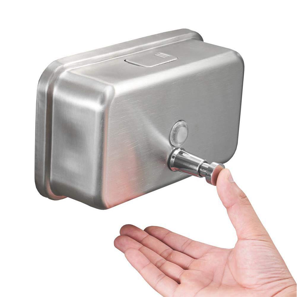 YHSGY 1500Ml Wall Mounted Large Capacity Shampoo Stainless Steel Household Kitchen Sink Bath Gadgets Toilet Manual Soap Dispenser