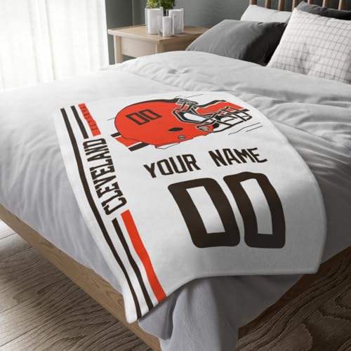 Image of Cleveland Throw Blanket Custom Name and Number Personalized Gifts for Men and Women
