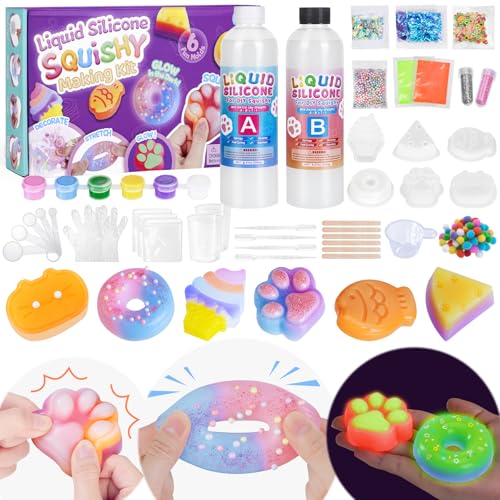 Highttoy Liquid Silicone Squishy Making Kit 480g 1:1 AB Ratio Mixed for Glow in The Dark Squishy Paw Squishy Maker for Beginners