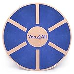 Yes4All Wooden Wobble Balance Board – Exercise Balance Stability Trainer 15.75 inch Diameter - Blue - ²L6CJZ