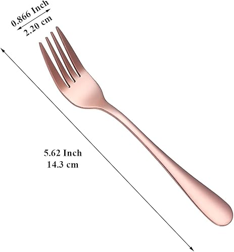 Miniatura 9 de Evanda Juego de 24 tenedores de postre de acero inoxidable de 5.62 pulgadas, tenedor de aperitivos para frutas, pasteles, queso, viajes de fiesta,