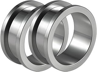 1 Pair Ear Tunnels G23 Titanium Screw Fit/Threadless Double Flared/Single Flared 14G-00G 12mm-25mm Gauges Plugs Stretching Set Stretcher Expander Women Men Body Piercing Jewelry