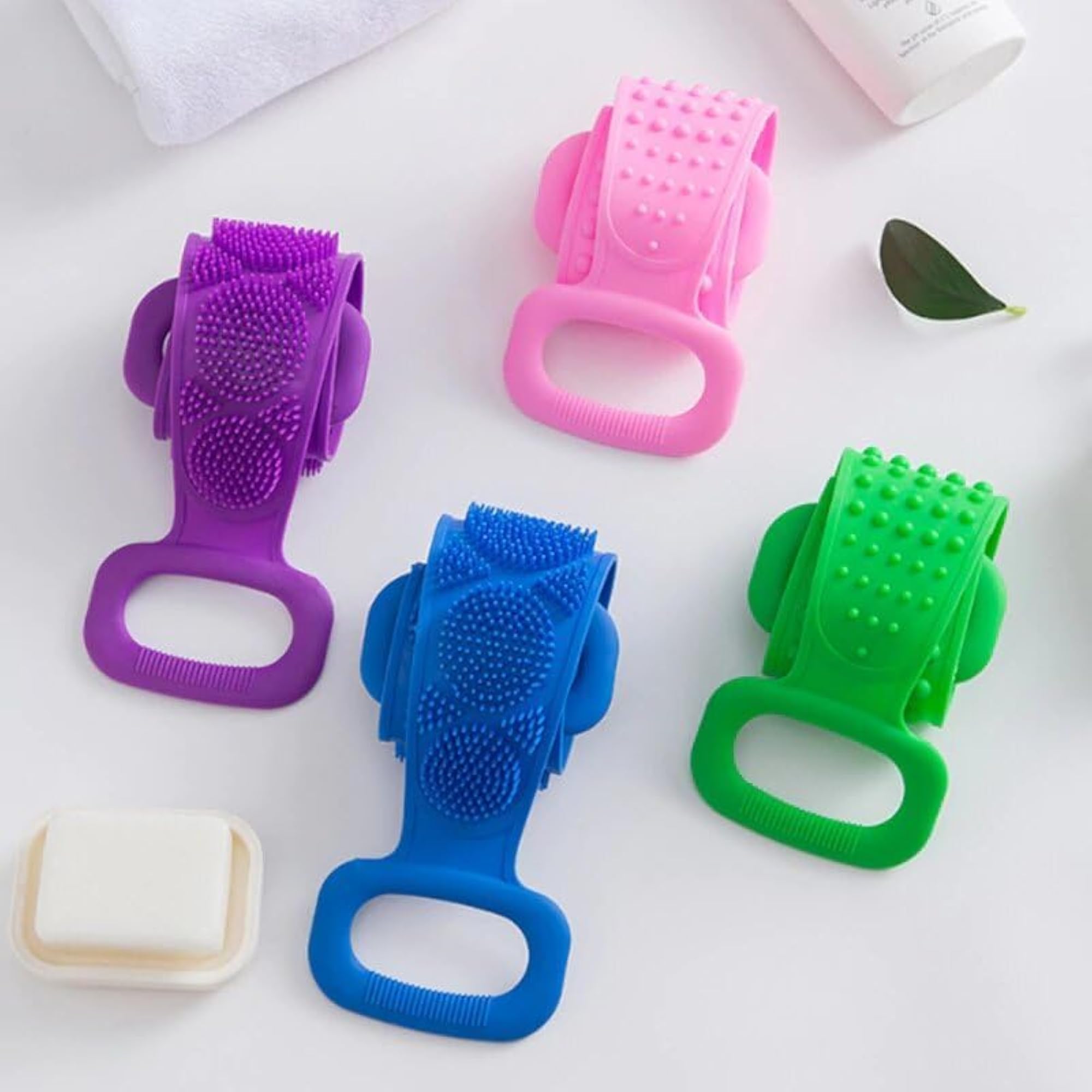 Double-Sided Exfoliating Back Scrubber with Soft Bristles