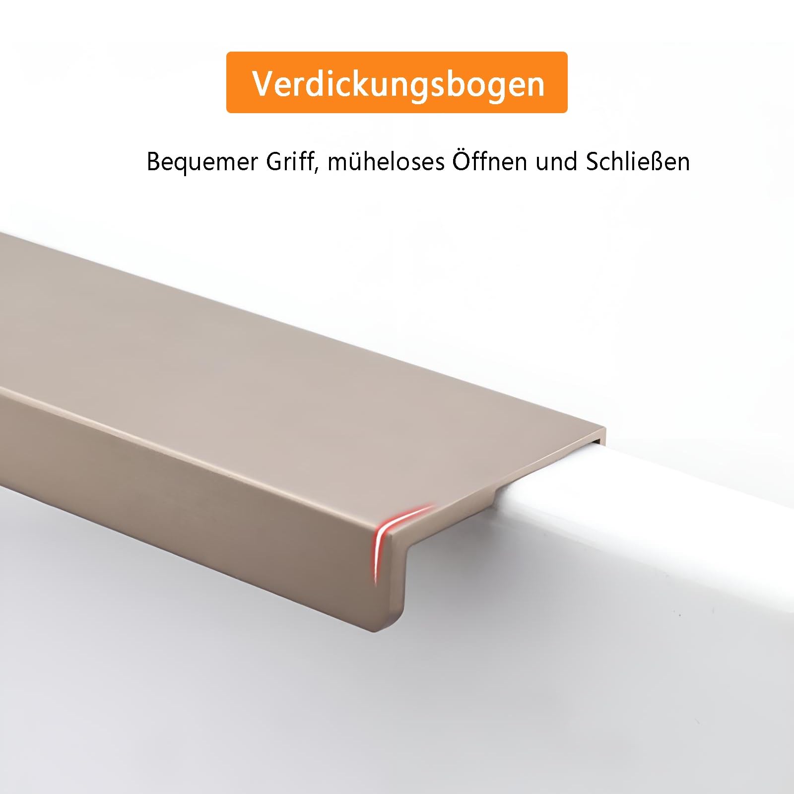 Spiegelschrank Griffe 2er Set L:8/12/15/20/30/40/50/60/80/100/120cm Schubladengriff Aluminium Türgriffe Elegante Widerstandsfähige Türbeschläge Für Ihre Türen Und Möbel(Sekt,L:120cm)