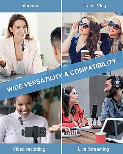 Milouz Wireless Lavalier Microphones For Iphone/Ipad Mini Iphone Microphone For Video Recording Plug-Play Denoise 2 Pack Lapel Clip On Mic For Youtube/Facebook/Vlog/Interview/Tiktok/Live Streaming #TOP7