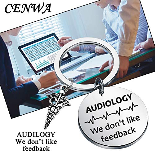 Image of CENWA Audiologist Gift Audiology Student Graduation Gift Audiology We Don't Like Feedback Keychain
