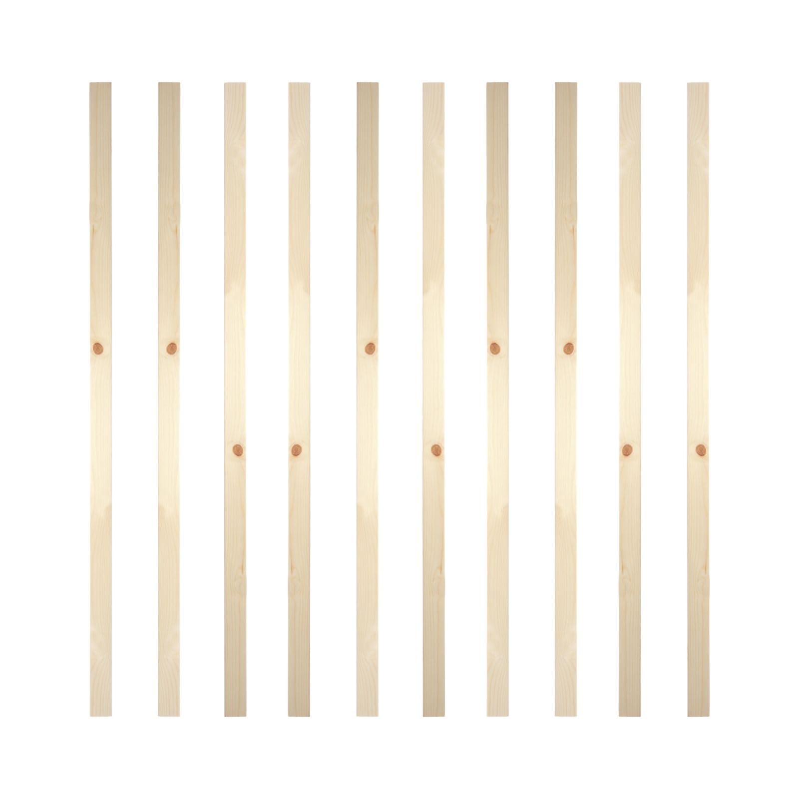 Pine Plain Square Stair Spindles 900mm x 41mm – Unfinished Timber Spindles for 41mm Groove Rails – Straight Square Staircase Spindles for Modern or Traditional Interiors - Pack of 10 Spindles